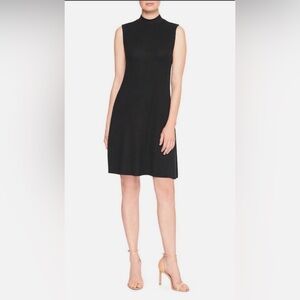 GAP Black Sleeveless Mock Neck Ribbed Sweater Dress